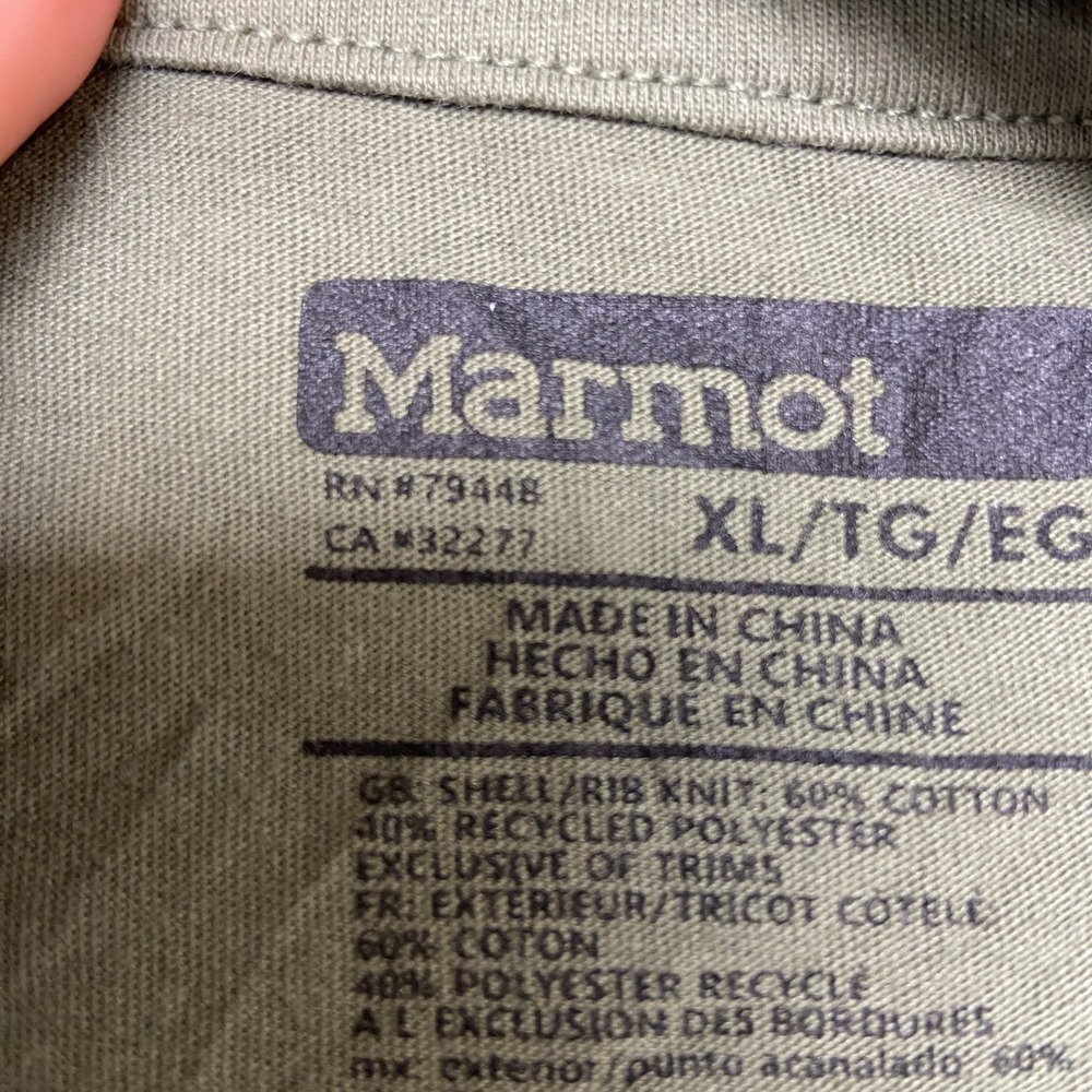 Marmot T Shirt Mens XL Green Graphic Print Long Sleeve Crewneck Casual Pullover - Picture 8 of 13